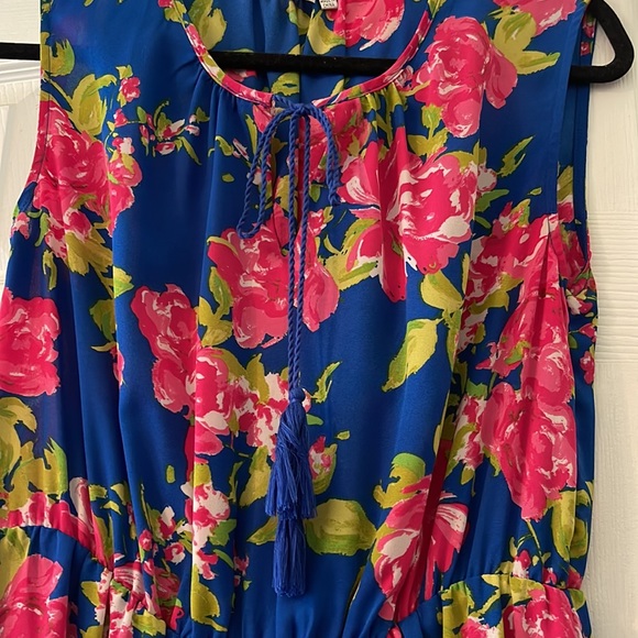 Bold Floral Dress size large - Picture 3 of 4
